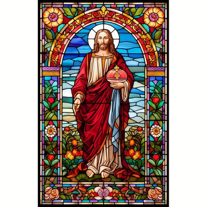 Vitral Jesús 40x70cm