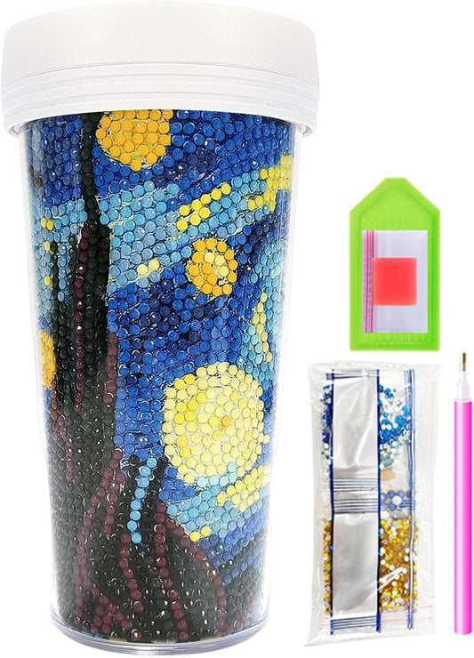 Vaso Diamond Painting - Noche estrellada