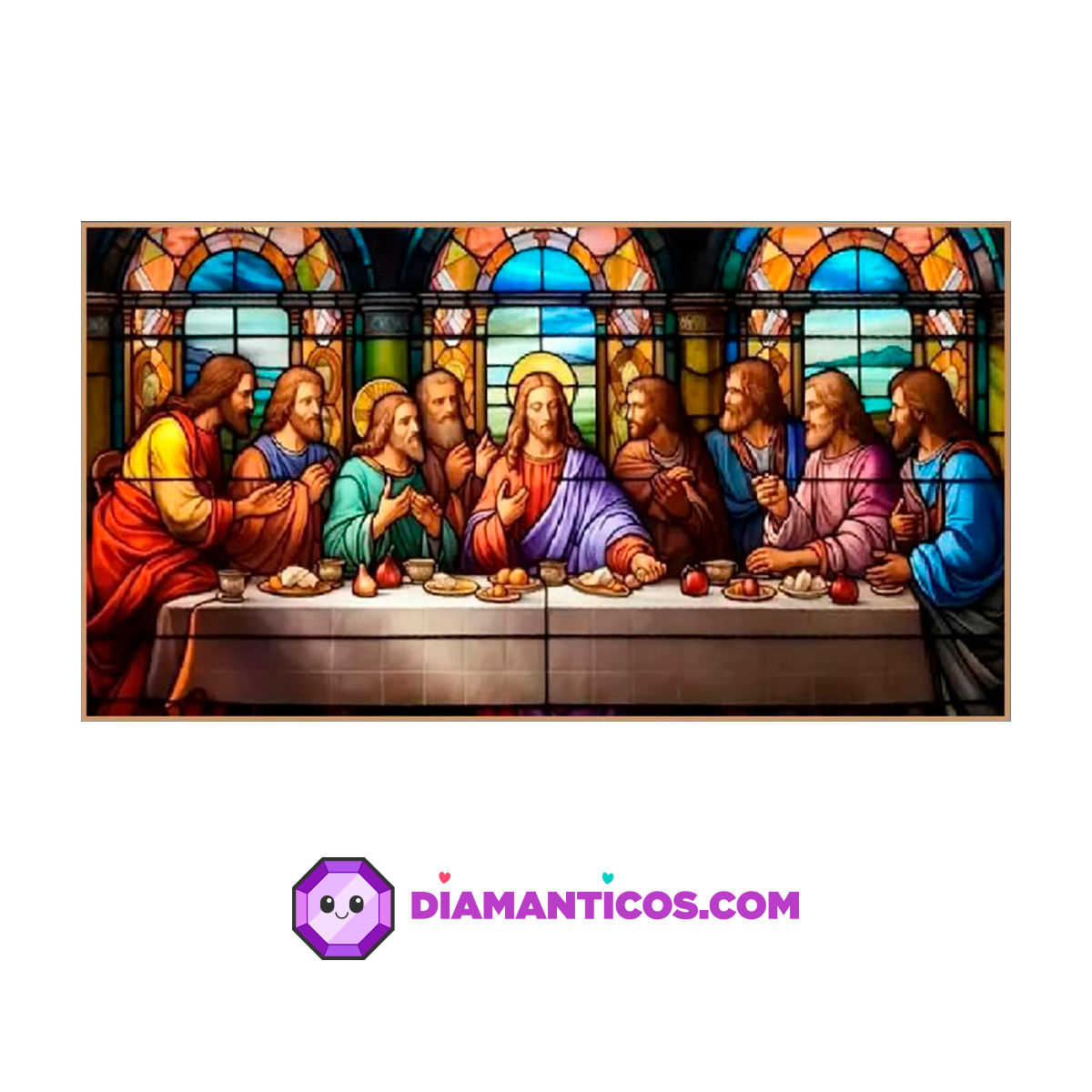 Santa Cena vitral 80x40cm